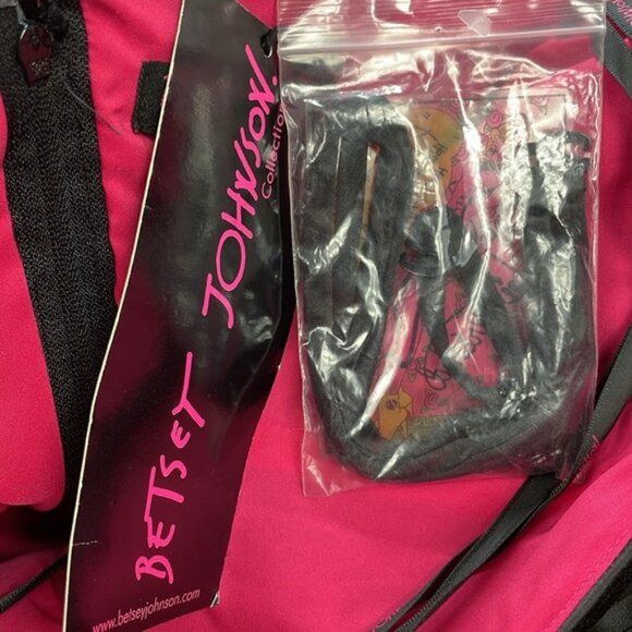 NWT Betsey Johnson Black Label Black Pink Zipper Corset Mini Dress Tiered Sz 2 - Picture 13 of 15